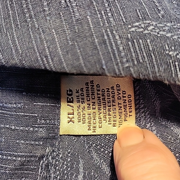 JAMAICA JAXX Blue‎ Floral Men's Hawaiian Silk Shirt XL/EG - Picture 9 of 9